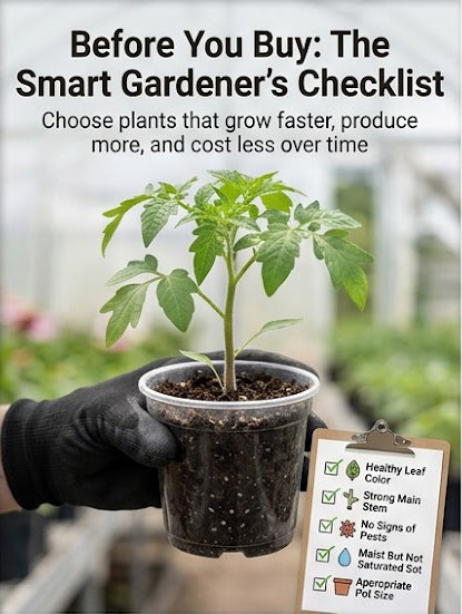 Gardener selecting plants with checklist